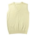 thumbnail image 1 of TFEOQRY Women's V Neck Sweater Vest Sleeveless Solid Color Ribbed Edge Classic Knit Casual Pullover Top Yellow, 1 of 3