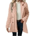 thumbnail image 1 of TFEOQRY Women's Winter Fleece Blanket Thermal Jackets Long Sleeve Solid Color Lapel Button Warm Coat Pink, 1 of 8