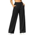 thumbnail image 1 of TFEOQRY Womens Straight Leg Sweatpants with Pockets Solid Color Elastic Waist Athletic Casual Pants, 1 of 8