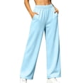 thumbnail image 1 of TFEOQRY Womens Straight Leg Sweatpants with Pockets Solid Color Elastic Waist Athletic Casual Pants, 1 of 8