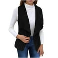 thumbnail image 1 of TFEOQRY Womens Winter Fleece Blanket Casual Vest Solid Color Double-Sided Velvet Sleeveless Jacket Black, 1 of 8