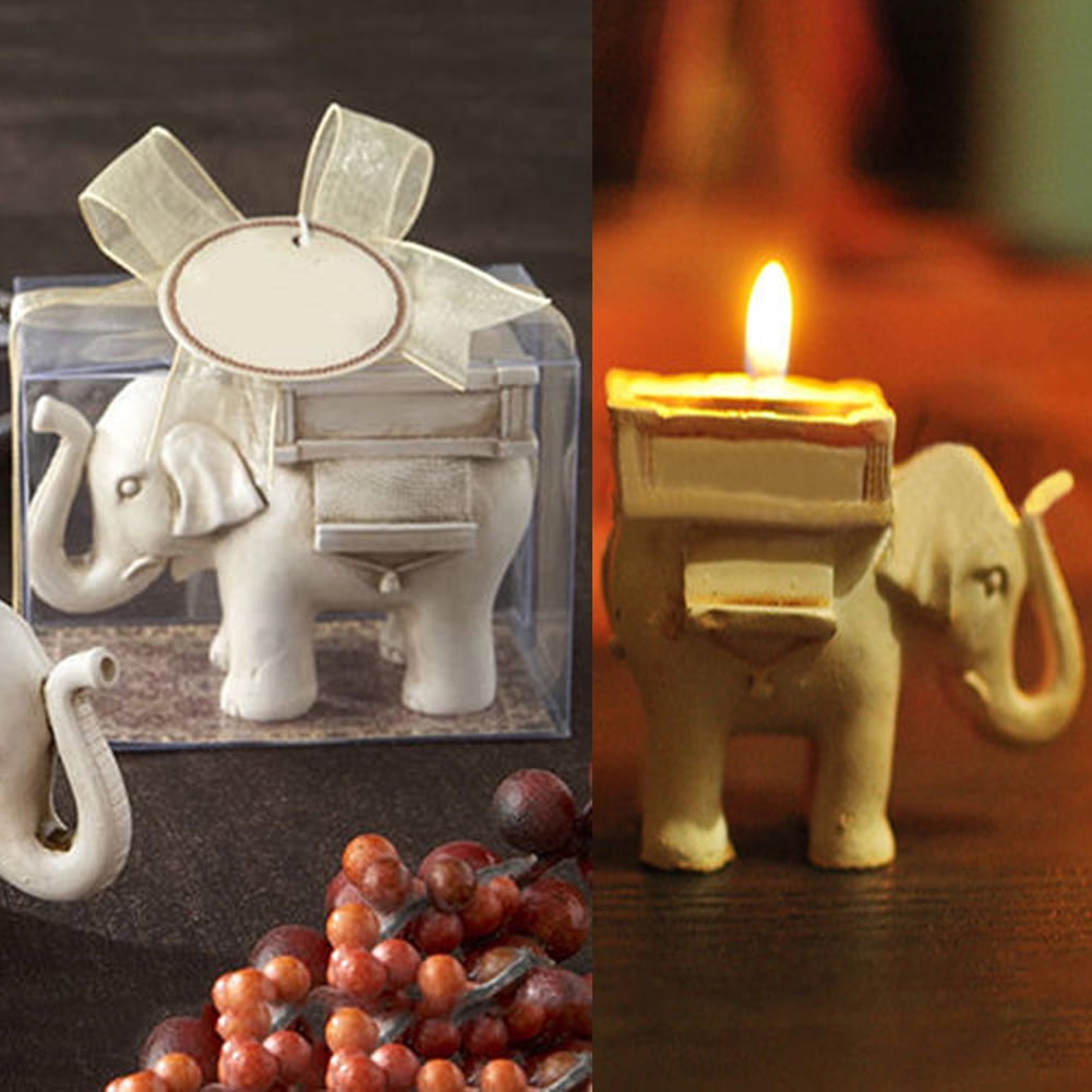 TFFR Fashion Candlestick Candle Holder Carved Elephant Stand Resin