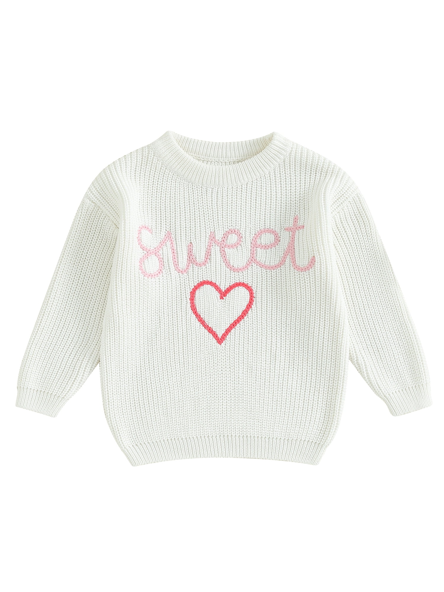TFFR Toddler Girl Heart Sweaters Sweet Baby Long Sleeve Knit Pullover