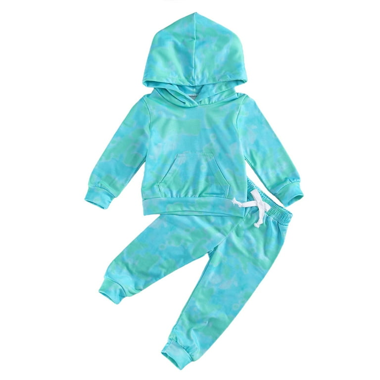 TFFR Toddler Girl Tie Dye Tracksuit Outfit Hoodies Sweatsuits Top Pants Set Walmart