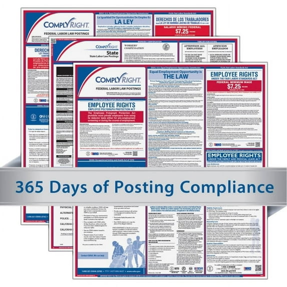 TFP, TFPCRPS02, Bilingual Labor Law Posting Kit, 1 Each, White,Blue