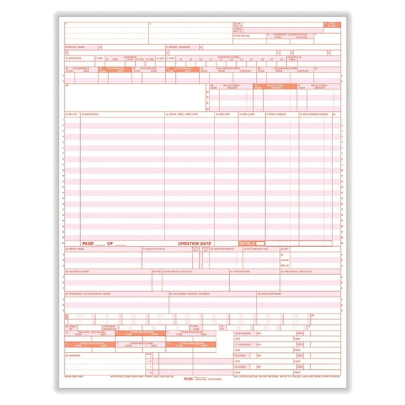 TFP UB-04 CMS-1450 1-Part Health Insurance Claims UB04LC