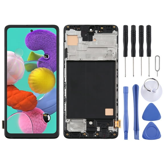 TFT Material LCD Screen and Digitizer Full Assembly With Frame, Not Supporting Fingerprint for A51