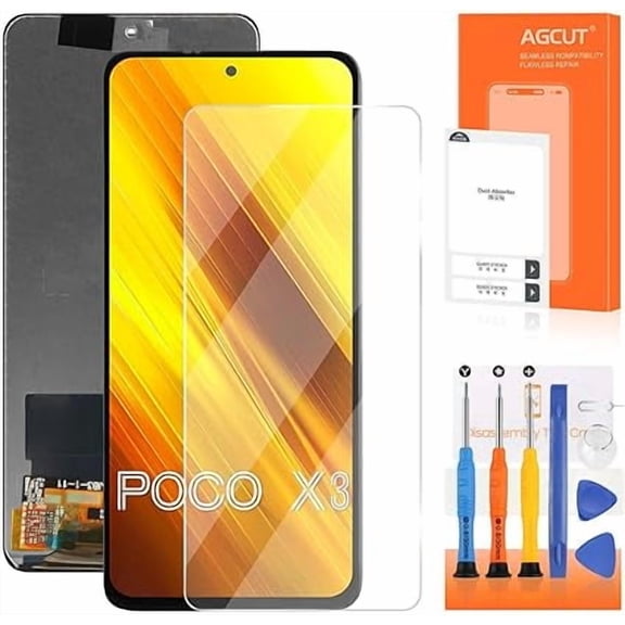 TFT for Xiaomi Poco X3 Screen Replacement for Display Xiaomi Poco X3 NFC for Xiaomi Poco X3 Pro LCD M2007J20CG MZB07Z0IN M2102J20SG LCD Digitizer Screen Touch Assembly Repair Part