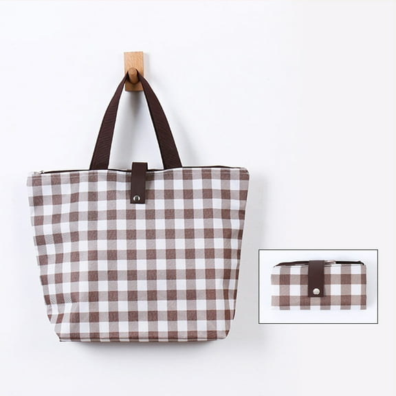 TFYZYY 1 Pc Plaid Cloth Tote Bag, Grocery Shopping Bag, Beach Bag 17.9" x 12.6" x 4.7"
