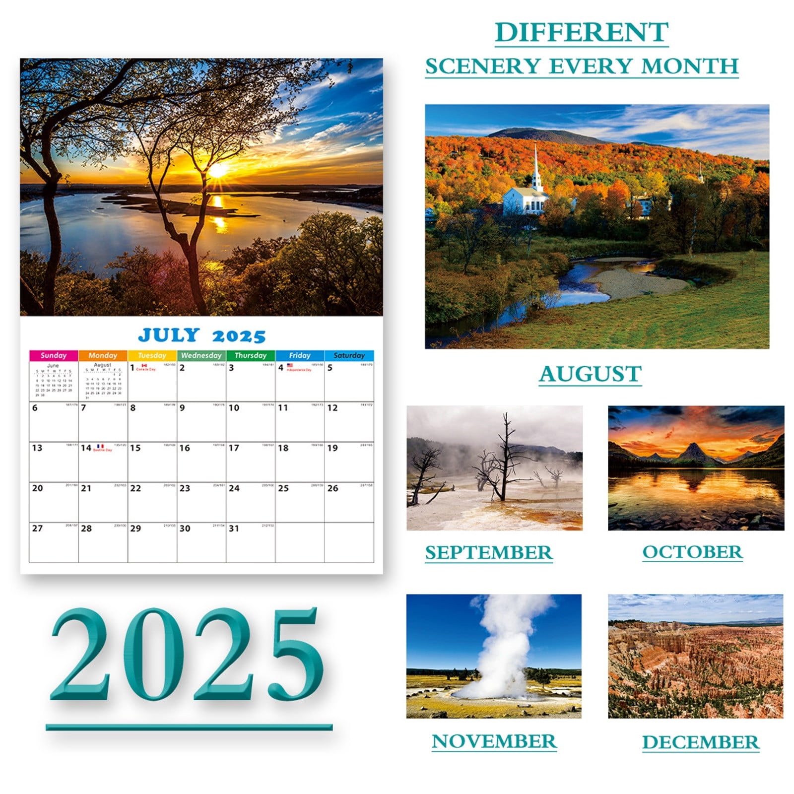 TFYZYY 2025 Wall Calendar - Large Daily Block, Dou