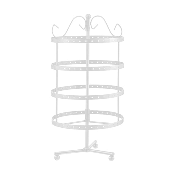 TFYZYY 4 Tiers Rotating Earring Holder Organizer Metal Jewelry Display Stand for Earrings, Necklaces, and Rings Space-Saving Jewelry Storage Rack for Home and Gifts