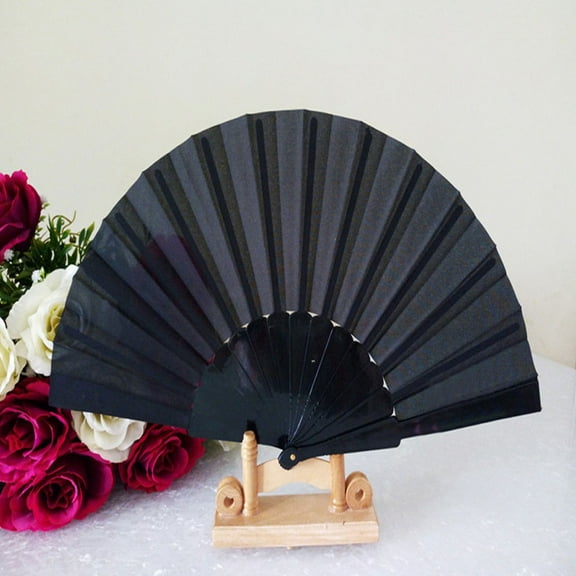 TFYZYY 9in Cloth Handheld Fan Foldable with Plastic Handle - Handheld Folding Fan for Events, Parties & Festivals - Dance & Decorative Accessory