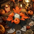 thumbnail image 1 of TFYZYY Autumn Maple Leaf Candle Holders Wreath, Fall Decoration, Thanksgiving Table Centerpiece, Fake Flower Garland, Plastic Candle Ring, Halloween Ornament, 1 of 6