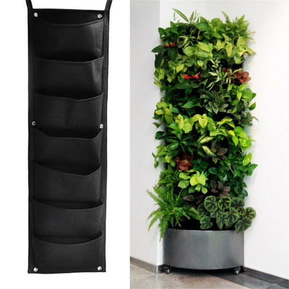 TFYZYY Breathable Fabric Raised Garden Bed - Vertical Planter Growth Bags for Indoor Outdoor - 7-Pocket Wall Hanging Planter for Flowers & Vegetables - 30x100cm