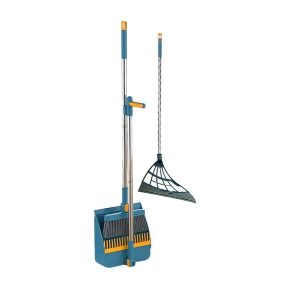 TFYZYY Brooms Set with Dustpan 180° Rotatable Broom Head, Built-in Comb Teeth, Seamless Floor Fit, Foldable Space-Saving Design, Durable Cleaning Tool for Home