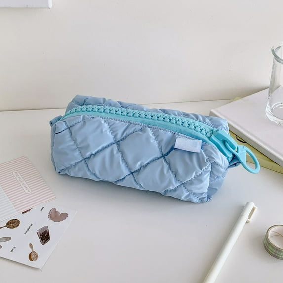 TFYZYY Candy Color Pencil Case Large Zipper Storage Bag Soft Cosmetic Organizer Waterproof Artificial Leather Multifunctional Stationery Holder