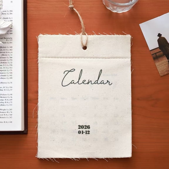 TFYZYY Canvas Wall Calendar, Wall Hanging Calendar, Fabric Calendar, Monthly Planner, Organizer, Daily Scheduler, Slim Design, Home Office Decor