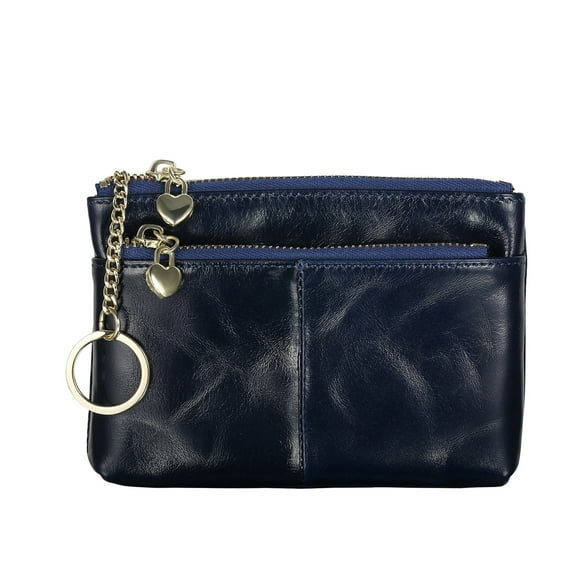 TFYZYY Compact Mini Wallet Zipper Bag Leather Coin Purse with Keychain Stylish Small Card Holder for Everyday Use