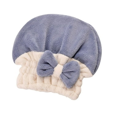 TFYZYY Coral Velvet Dry Hair Hat - Two-Tone Bow Princess Cap, Thickened & Absorbent, Quick Dry Towel for Women & Girls