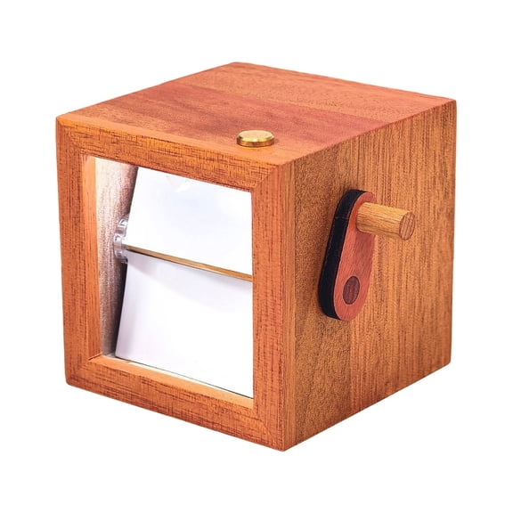 TFYZYY Custom Hand Cranked Wooden Photo Box Glowing Couples Wedding Gift, Interactive Mini Album for Memories, Decorative Desk Accessory, Personalized Keepsake Frame