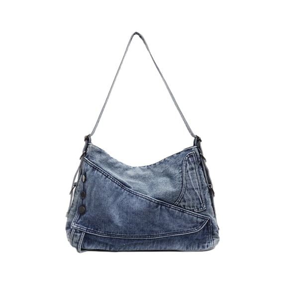 TFYZYY Denim Handbag for Women Vintage Washed Jean Purse, 2-in-1 Convertible Crossbody Shoulder Bag, Casual Tote for Travel, Work, and Daily Use, Durable and Stylish Design