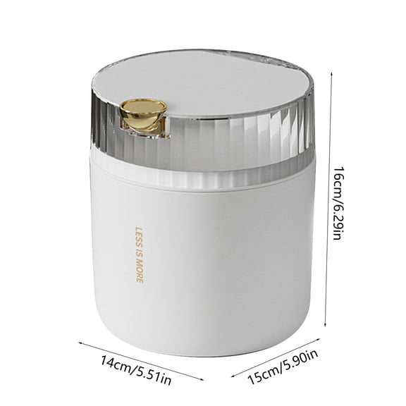TFYZYY Desktop Trash Can with Lid, Large Capacity Plastic Waste Basket for Home and Office, Easy One Button Open, Portable Non-Slip Design for Living Room, Bedroom, and Car