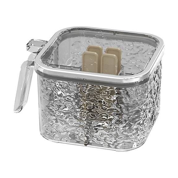 TFYZYY Glacier Pattern Spice Organizer Jar Airtight Seasoning Storage Box with Transparent Compartment Shaker for Kitchen Condiments and Spices Easy Clean and Compact Design