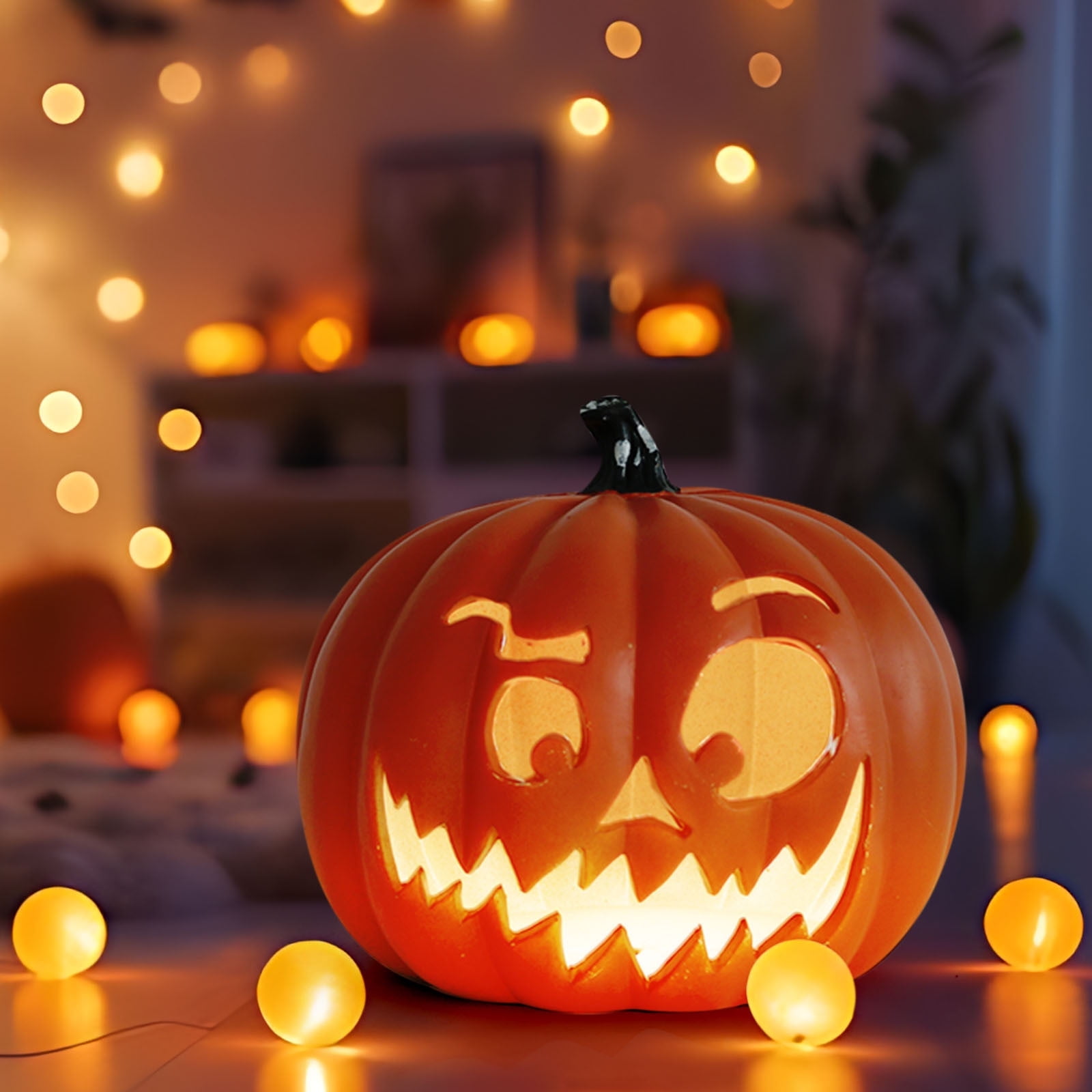TFYZYY Halloween Pumpkin Lantern LED Light Decor 9 Inch Realistic