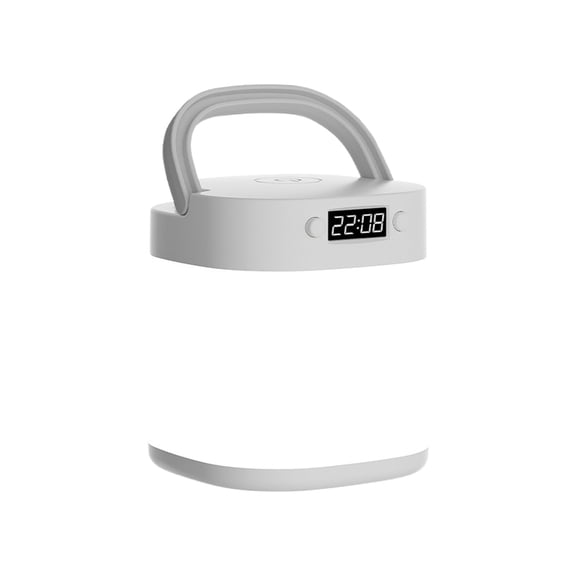 TFYZYY Handheld Rechargeable Night Light with 360° Surround Lighting, Timed Shutdown, Dimming Control, LED Clock, Portable Design and Long Battery Life Ideal for Emergency and Bedside Use