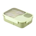 thumbnail image 1 of TFYZYY Leak Proof Adult Lunch Box 1450ml, 3 Compartment Plastic Meal Prep Container with Utensil Set, Microwavable Bento Box for Home, Office, and Outdoor Use, 1 of 6