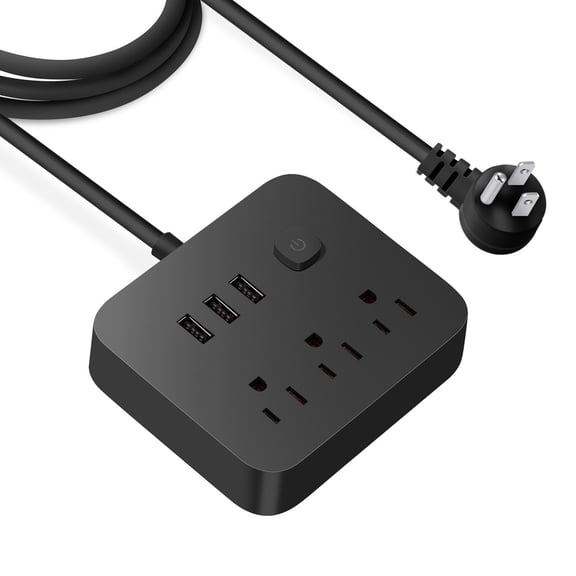 TFYZYY Multi Hole Socket Multifunctional Charging Socket with 3 AC Outlets and 3 USB Ports, Compact Travel Charger, Portable Power Strip for Multiple Devices, Convenient Plug and Play Solution