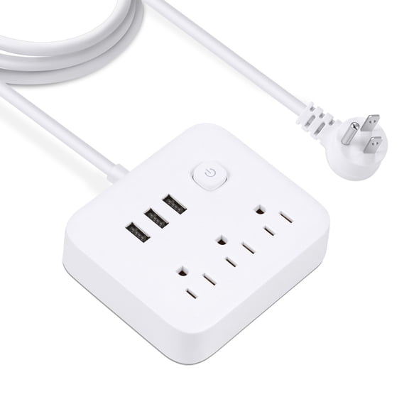 TFYZYY Multi Hole Socket Multifunctional Charging Socket with 3 AC Outlets and 3 USB Ports, Compact Travel Charger, Portable Power Strip for Multiple Devices, Convenient Plug and Play Solution