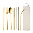thumbnail image 1 of TFYZYY Portable Stainless Steel Cutlery Set 7-Piece Outdoor Camping Utensils with Storage Case, Includes Knife, Fork, Spoon, Chopsticks, Straws, and Cleaning Brush, Eco-Friendly and Durable, 1 of 6