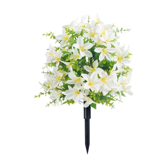 TFYZYY Simulation Flowers Lilys Flower Floor Insert with Ground Spike Realistic Artificial Greenery Decoration for Garden, Patio, Home Balcony, and Doorway Maintenance-Free Plant Decor