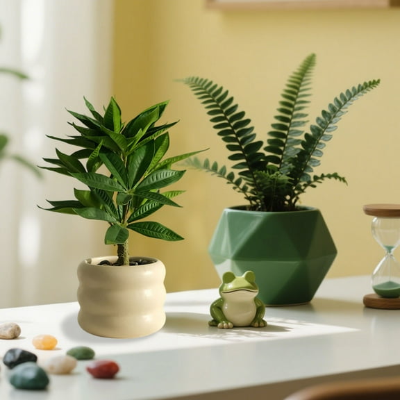 TFYZYY Simulation Potted Plants Decorative Indoor Bonsai Ornaments, Green Faux Plants for Home Office Desk Decor, Long-Lasting Fake Greenery