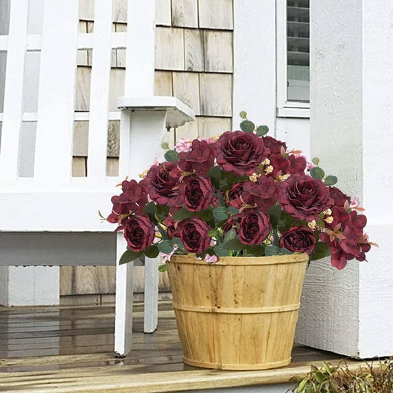 TFYZYY Simulation Rose Flower Bouquet - Artificial Rose Handle Arrangement - Home & Office Decor - Realistic Faux Floral Decoration - Multi-Color Options