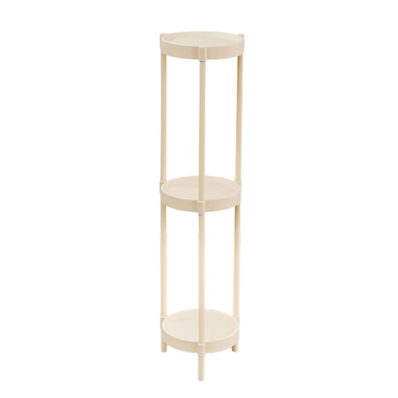 TFYZYY Small Round Tea Table Modern Iron Sofa Side Table High Strength Plastic Corner Table Sturdy Construction with Tiered Storage Versatile Living Room & Bedroom Accent