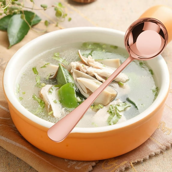 TFYZYY Stainless Steel 304 Flat Bottomed Spoons Round Tipped Soup Spoons Table Spoons Kitchen Utensils Durable Ergonomic Easy Clean for Soup Stews