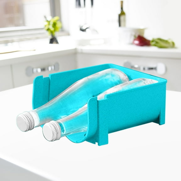 TFYZYY Straw Wine Storage Box, Stackable Beverage Organizer for Home Bar Refrigerator, Eco-Friendly Plastic Design, Pink Blue Green