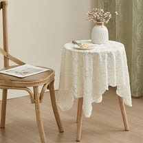 TFYZYY Sunflower Tablecloth Round Lace Cover, Knitted Table Protector for Dining Table, Coffee Table, Rectangular Table, Indoor/Outdoor Use, Beige