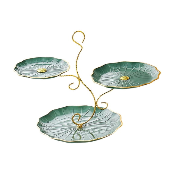 TFYZYY Three Layer Fruit Tray for Living Room Multi-tiered Candy and Snack Storage, Stylish Leaf Design, Easy to Clean and Carry, Ideal for Parties and Home Use