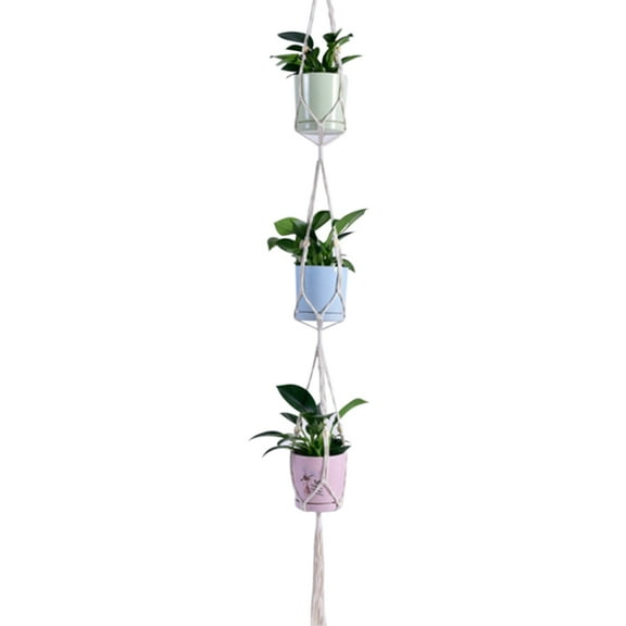 TFixol Gardening Gift Macrame Plant Hanger Decorative Flower Pot Holder Indoor Outdoor Hanging Planter Basket Cotton Rope Home Decor