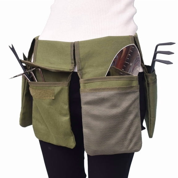 TFixol Gardening GiftGarden Tool Belt Canvas Waist Tool Apron with Pockets Gardening Kit Tote Bag Home Organizer Gardening Tool Kit Holder Lawn Yard Storage Bag Carrier