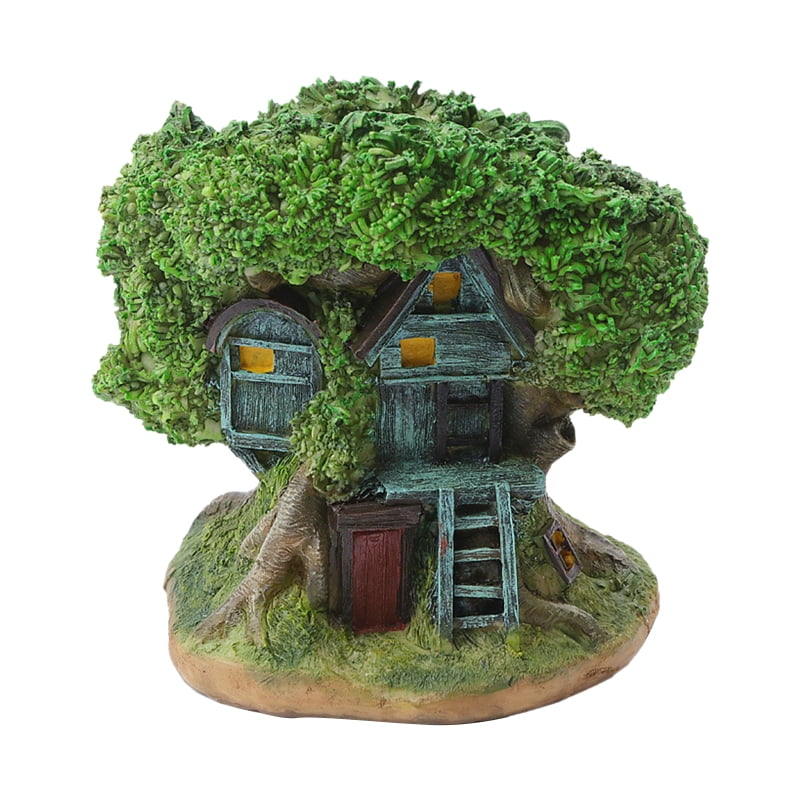 TFixol Gardening GiftMini Flower Pot Tree House Shaped Succulent Plant Pots with Drainage Holes Pen Holder Planter FlowerPots Planting Container for Home Office Garden
