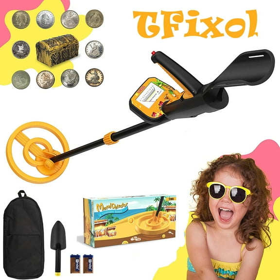 TFixol Metal Detector for Kids, Lightweight with LCD Display, Adjustable (33.8"-41.7") Metal Detector for Gift