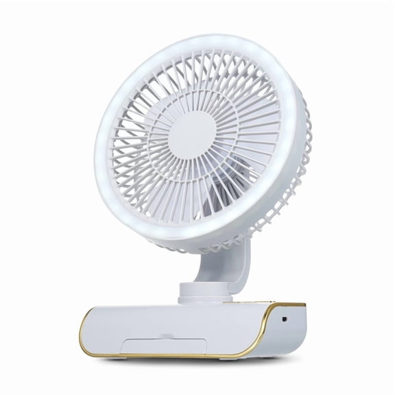 TFixol Home Decor Desktop Multifunction Fan USB Rechargeable Fan Automatic Fan Home Office Ambient Lighting Fan 5 Speed Adjustment With Remote Control Base Can Be Used As Cell Phone Holder, Green