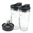 thumbnail image 1 of TFixol Kitchen Small Tools Blender Replacement Parts Fit for Ninja, 24oz Cup with 7 Fins Blades & Seal Lid Fit for Nutri Ninja BL480 BL482 BL642 NN102 BL682 (2 cups, 2 lids, 1 base), 1 of 10