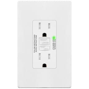 TG 15A GFCI Outlet, Tamper-Resistant GFI Receptacle with Self-Test, LED Indicator, ETL Listed, Anti-Interference (No-False-Trip) Protection, Screwless Wall Plate Included, White, 1 Pack