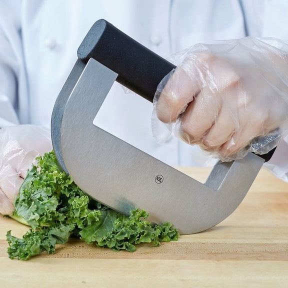 TG 6" Double Blade Mezzaluna Chopper W/ Single Polypropylene Handle