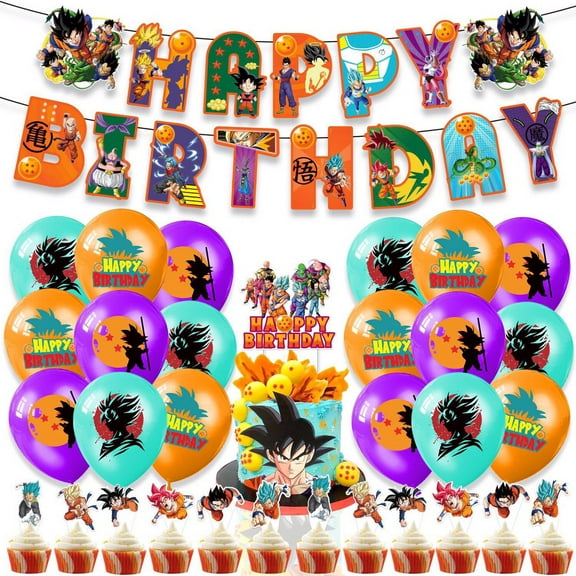 TG Anime Theme Birthday Party Decorate Supplies Set ，Include Happy Birthday Banner，Cake Topper，Cupcake Topper，Balloons，for Adults Children Boys Girls Birthday Party